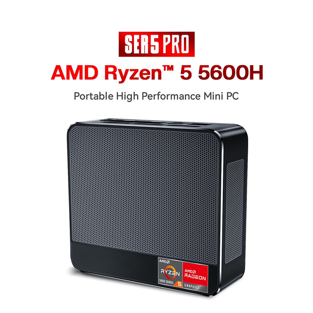 Beelink SER5 Mini PC AMD Ryzen 5 5600H Up to 4.2GHz 6C/12T,16GB RAM 500GB  SSD, Dual HDMI, Type-C Triple Display, WiFi 6 BT5.2 W-11Pro Gaming Mini